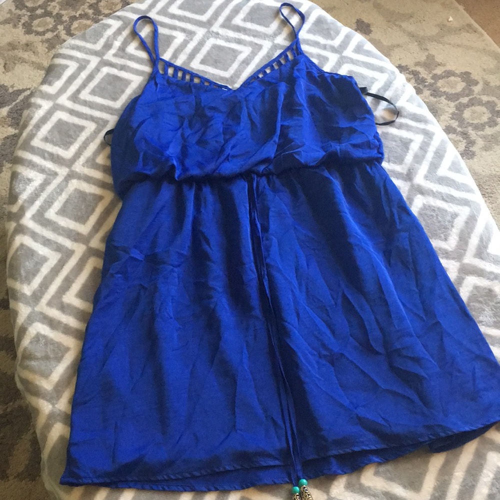 Blue dress with cutout detail